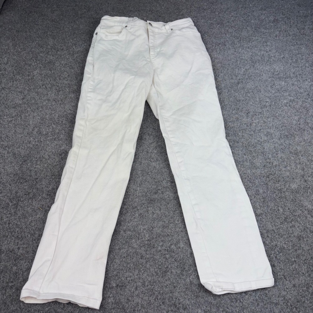 Gloria Vanderbilt Amanda Jeans Womens 8P White Tapered High Rise Stretch Denim